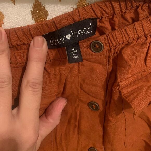 Derek heart burnt orange jumpsuit romper rust size S - Picture 3 of 5